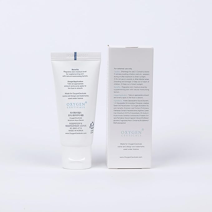 OxygenCeuticals Moisture Aqua Serum – Deep Hydrating & Moisturizing Serum with Hyaluronic Acid & Jojoba Oil, Non-Irritating Formula suitable for Dry, Oily & Acne-Prone Skin. 1.01 fl.oz (30ml)