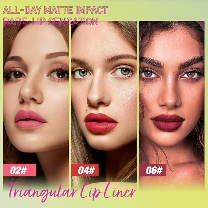 evpct 8Pcs Triangle Lip Liner Pencil Pack for Women, Retractable Lips Liners Pen Triangle Tip for Sculpting & Filling & Plumping, Longwear Lipliners Pencil, Vegan Cruelty Free Lip Filler Plumper Set