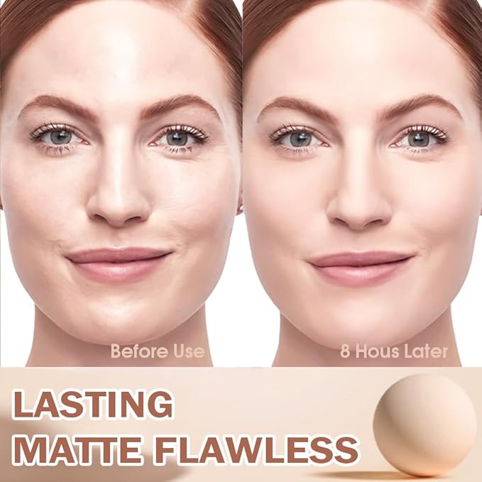 Kaely Oil Control Face Pressed Powder, Perfection Matte Compact Powder, Long Lasting Waterproof Finishing Powder Makeup, polvo compacto de maquillaje, Lightweight, Vegan, 20 Ivory