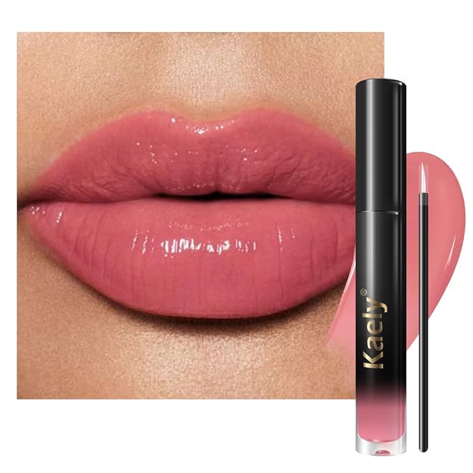 Kaely Longwear No-Budge Lipstick for Women, Highly Pigmented Liquid Lip Color Makeup, Non-Transfer Lip Gloss Stain Waterproof Smudge Proof 24 Hour, Instant Shine, Vegan & Cruelty-Free, 18 NUDE