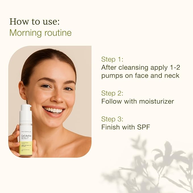 MAXDAHLIA Cell Active Day Serum | 10X Antioxidant Protection | Small-Batch Non-Oxidizing 20% Vitamin C+E Ferulic Acid with Niacinamide & Hyaluronic Acid | Anti-Aging, Brightening, Dark Spot Corrector