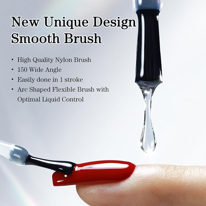 Double Rhythm 15ML No Wipe Gel Top Coat Base Coat Iridescent Glitter Shimmer 2 in 1 Nail Polish Soak Off Manicure DIY Home Salon (Clear)