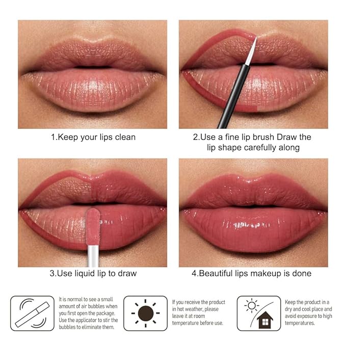 Kaely Longwear No-Budge Lipstick for Women, Highly Pigmented Liquid Lip Color Makeup, Non-Transfer Lip Gloss Stain Waterproof Smudge Proof 24 Hour, Instant Shine, Vegan & Cruelty-Free, 08 PEPPY