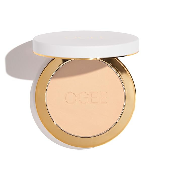Ogee Sculpted Skin-Perfecting Makeup Setting Powder - Sand - FULL SET (Case & Refill) - Lightweight Powder Foundation Made with 70% Organic Ingredients