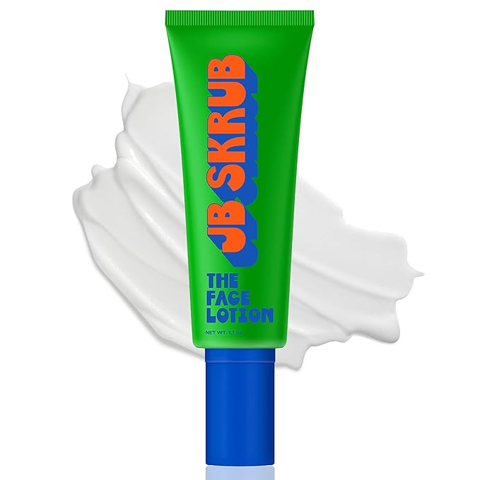 JB SKRUB The Face Lotion - Hydrating Skin Care for Kids and Teens, Acne Face Moisturizer, Fast-Absorbing & Oil-Control, Blue Light Protection, Vegan & Cruelty-Free, 1.7 oz
