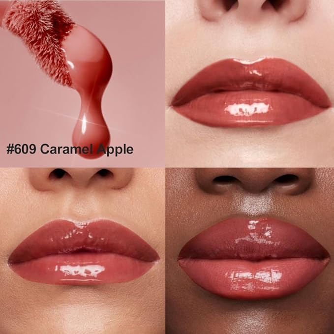 Mirror Shine Lip Gloss, Hydrating Airy Lip Tint, Lightweight Water-Gloss Finish, Moisturizing Crystal Film Lip Glaze, Clear Non-Sticky, Juicy Hydration for Plump, Non-Drying Lips-609#