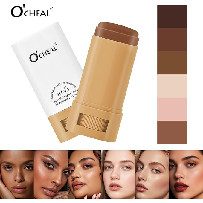 O'CHEAL Face Foundation Contour Stick Long-wear Lightweight Brighten Blemish Contouring Face Concealer Foundation Stick Beauty Makeup 06#