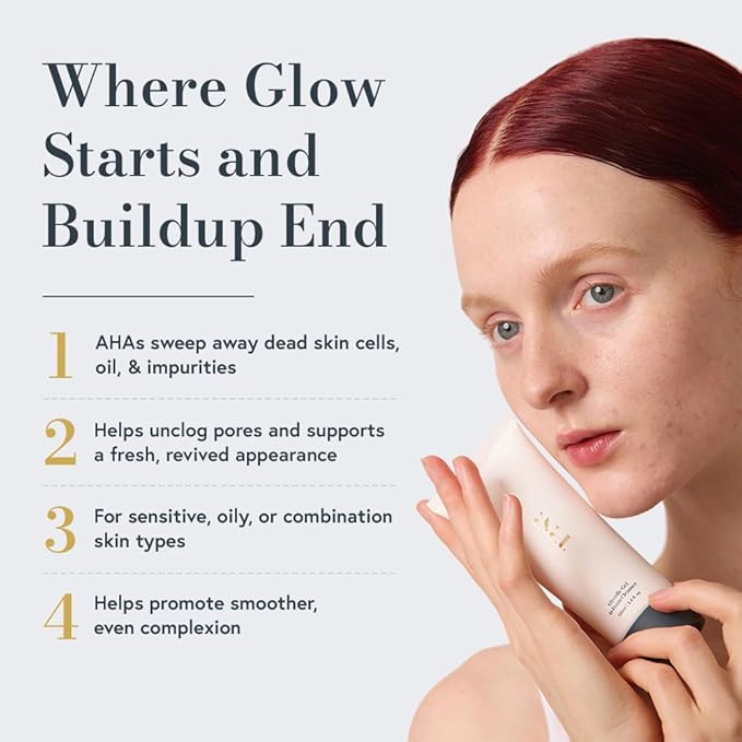 Glycolic Gel To Foam Facial Cleanser (100ml/3.4oz) | Foaming Face Wash| Natural, Plant-Based & Science-First Skincare Routine for Men & Women