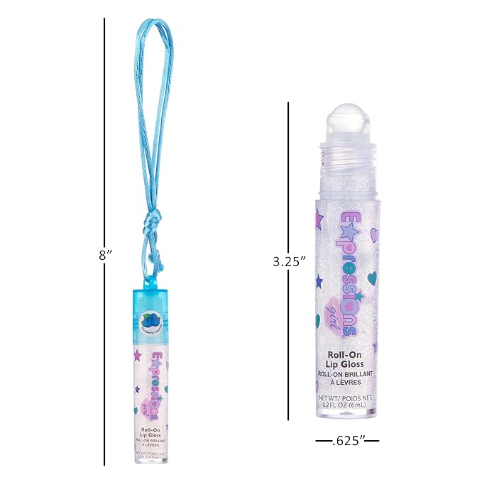 12pc Lip Gloss Necklace, Fruit Flavored Lip Gloss Set, Value Pack, Teen Girls Party Favors, Non Toxic Lip Gloss Necklaces For Girls