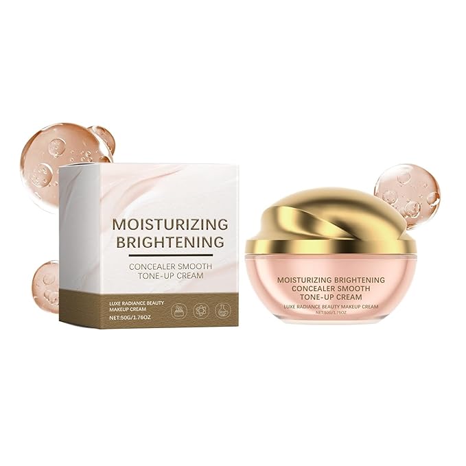 Moisturizing Tone-Up Cream, Hydrating Brightening BB Cream for Natural Glow, Lightweight Concealer Foundation for Smooth Radiant Skin 50g