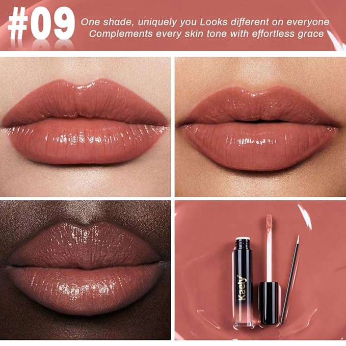 Kaely Longwear No-Budge Lipstick for Women, Highly Pigmented Liquid Lip Color Makeup, Non-Transfer Lip Gloss Stain Waterproof Smudge Proof 24 Hour, Instant Shine, Vegan & Cruelty-Free, 09 PUNCHY