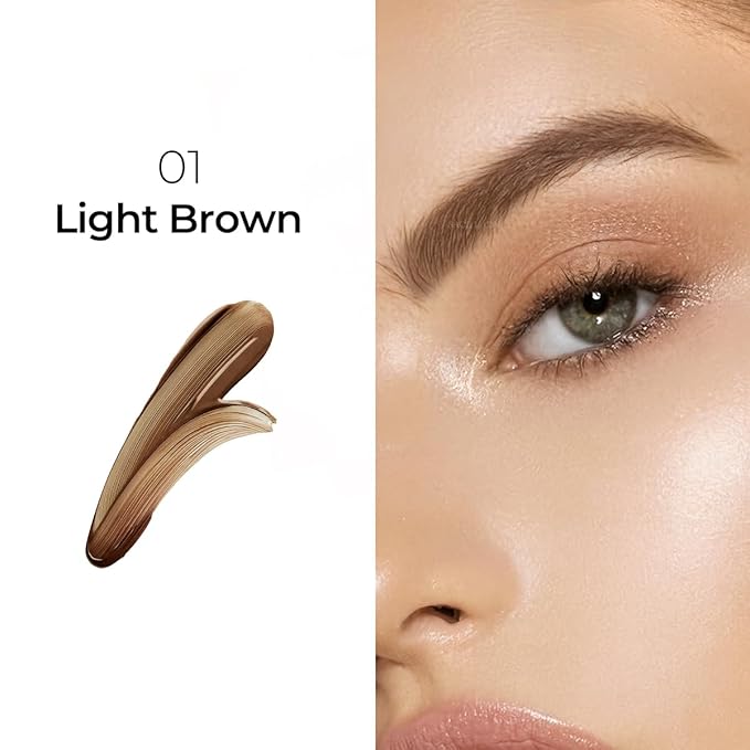 SACE LADY 24H Lock Eyebrow Gel, Waterproof Brow Gel Brown with Built-in Brush, Long-Lasting Natural Pigmented Eye Makeup for Women (01 Light Brown)