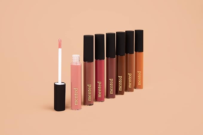 Mented Cosmetics Lip Gloss for Women Tinted Lip Balm Stain, Long Lasting Buildable Moisturizing Lipgloss Lipstick Topper, Made in USA, Cruelty Free Vegan Makeup, Send Nudes