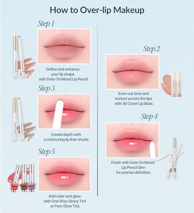 Heart Percent Dote On Mood One Way Glowy Tint, Glass-like High Shine Glossy Finish w/Long-Lasting Luminous Color Lip Stain for Glowy Look, #08. Earthy Brown