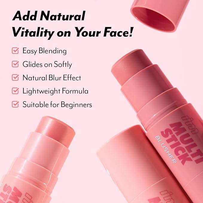 I'M MEME Blusher - I'm Multi Stick 003 Blurry Nude | Easy Blendable Cream Blush for Natural Look, Multi Blush Stick for Cheek Tint, Face Contour Makeup, and Face Blush, For Beginners, Makeup Stuff