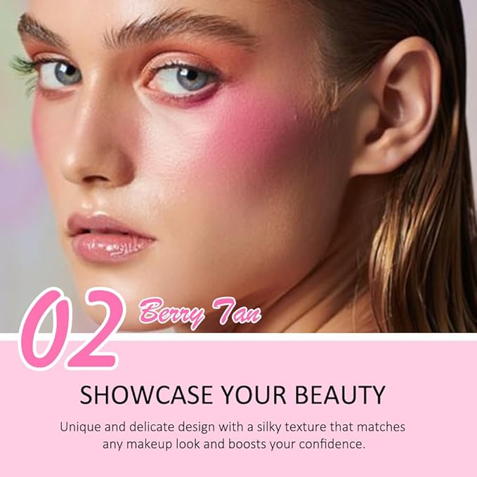 Kaely Contour Blush Multiuse Stick Makeup, Cream Bronzer Contouring Sticks Palette Face Make Up Kit, Ultra-Creamy Radiant Finish Formula, Vegan & Cruelty-free, 02 Berry Tan