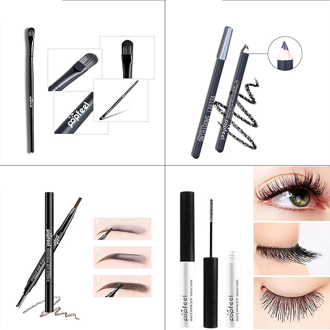 All in One Makeup Kit For Teenager Girls, Full Starter Makeup Kit for Women Beginners Includes Eyeshadow Palette, Eye Brush, Mascara, Eyebrow Pencil, Eyeliner Pencil
