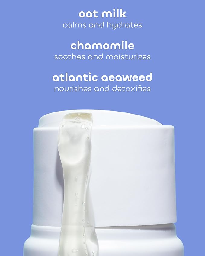 Seaweed Bath Co. Calm Body Wash - Vetiver Geranium - Hydrating Foaming Cleanser with Soothing Oat Milk & Chamomile - Vegan, Paraben and Sulfate Free Shower Gel - 12 oz