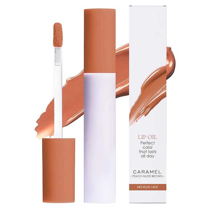 Lips Staining Lip Oil, 2026 New Lip Tint Lips Oil Long-Lasting Moisturizing, Plumping Hydrating Glossy Lip Glosses, Glossy Lip Stain Creamy Texture for Girl and Women (CARAMEL)