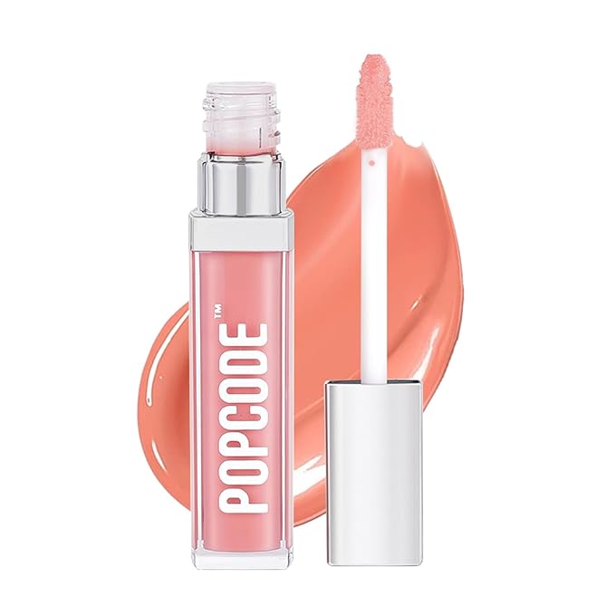 Lip Plumper Gloss, Tinted Nourishing Lip Filler with Peptides, Vitamin E, Moisturizing Plumping Lip Gloss Plumper for Fuller-Looking Lips (#001 SWEET PINK)