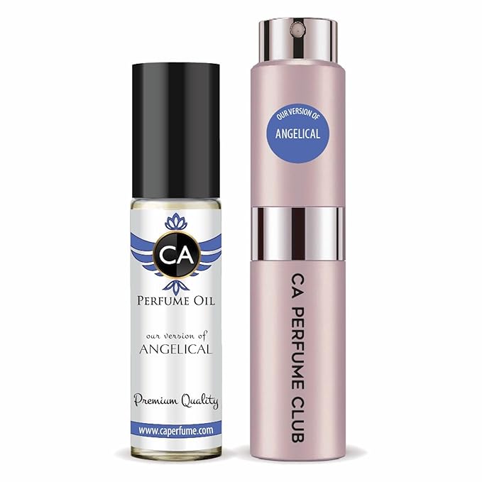 CA Perfume Duo Impression of Angelical For Women Perfume Layering Set Long Lasting Travel Size EDP + Body Oil Roll-On Bottle 0.27 Fl Oz+0.33 Fl Oz