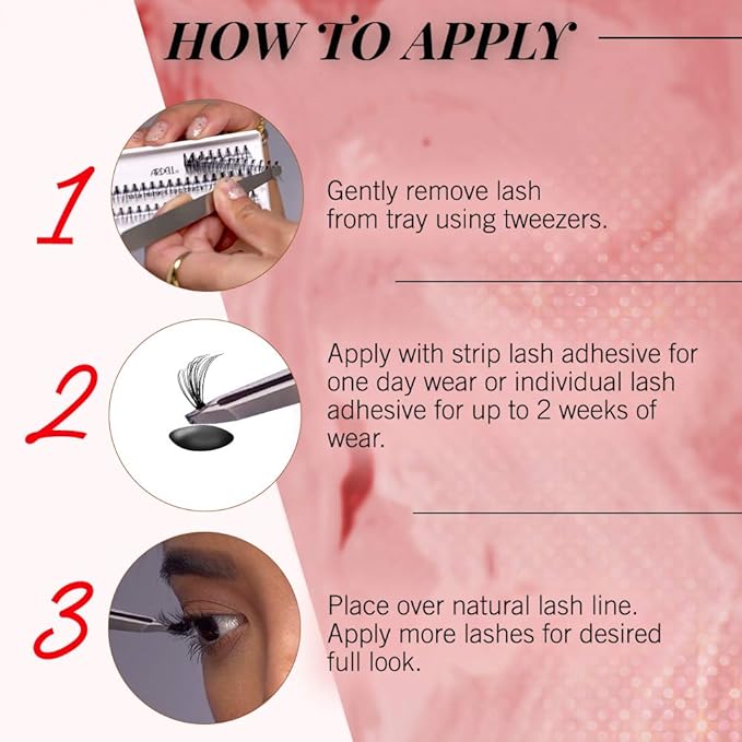 Ardell Faux Mink False Eyelashes, Individual Lashes Short, Black - Natural Look DIY Lash Clusters, Eyelash Extensions, 4 Pack