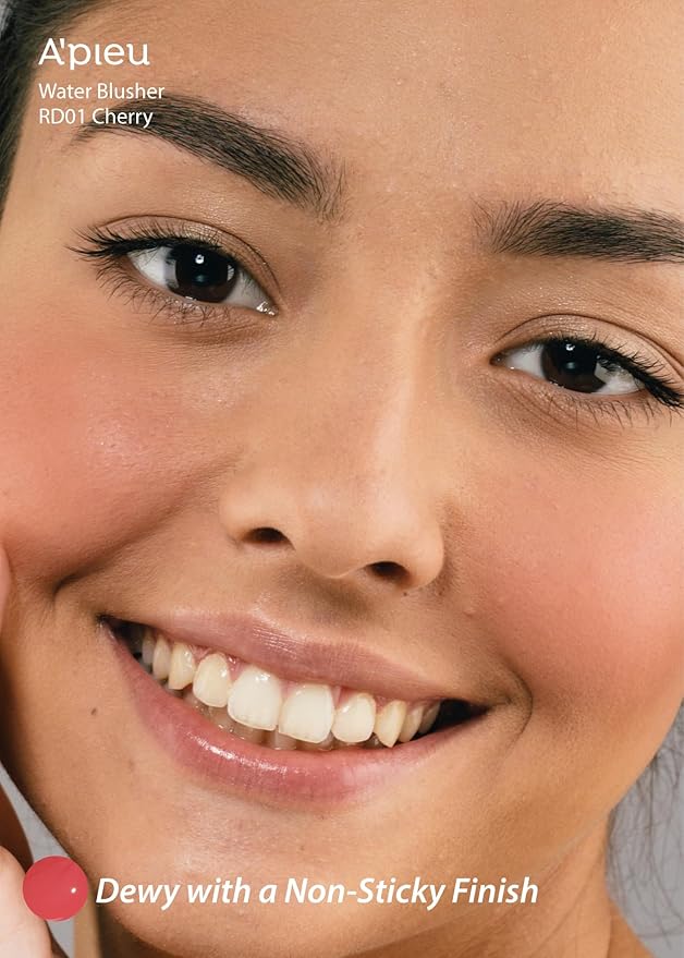 A'PIEU Juicy-Pang Water Blusher [RD01] – Fruity Liquid Blush for Cheeks, Buildable & Blendable Color, Hydrating Dewy Finish with Fruit Extract Blend & Rose Flower Water, 0.31 fl oz