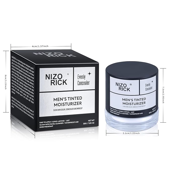 Men's BB Cream Foundation,Hydrating Non-Greasy Tinted Moisturizer for men, Long Lasting Matte Concealer Full Coverage Men CC Cream Foundation for All Skin Types, 30g/1.05 oz