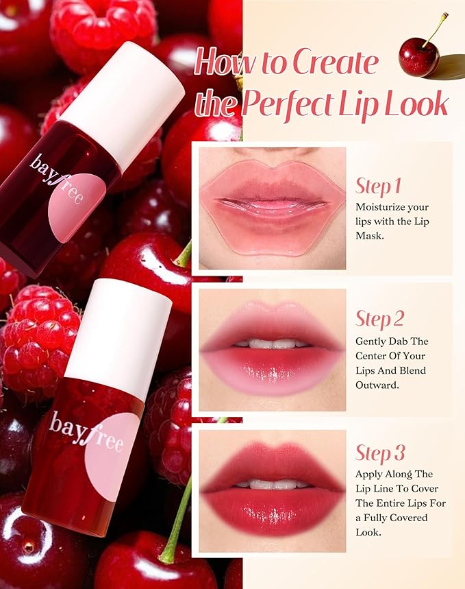 bayfree Lip Tint Stain Set, Lip Stain Long Lasting Lightweight Waterproof, Transfer-Proof, Non-sticky, Lip Makeup Matte Finish