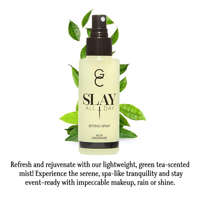 Gerard Cosmetics Slay All Day Makeup Setting Spray (Green Tea Scented), Matte Finish with Oil Control, Cruelty Free, Long Lasting Finishing Spray, 3.38oz (100ml)