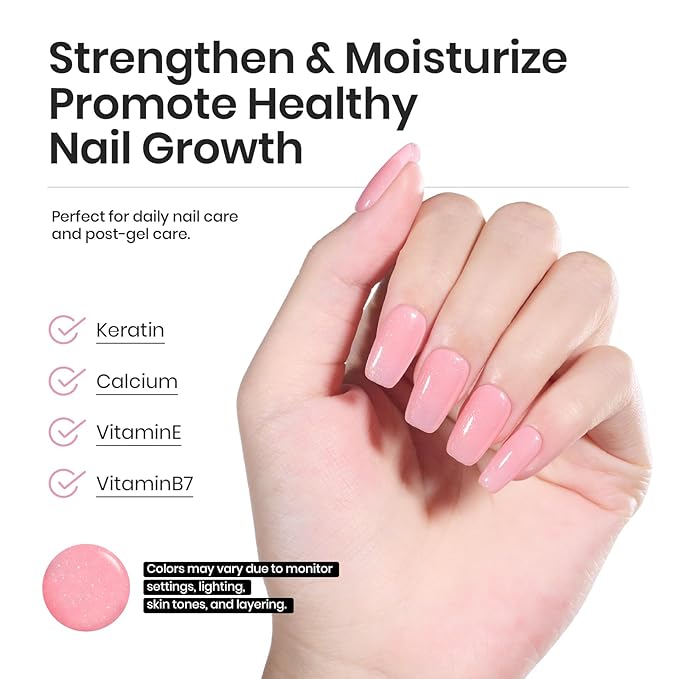 Beetles Nude Rubber Base Gel Nail Polish - Light Pink Color Base Gel 5 in 1 for Nails Strengthening, Building, Enhancing, Reinforcing, Long Lasting Protecting U V LED Lamp Cure