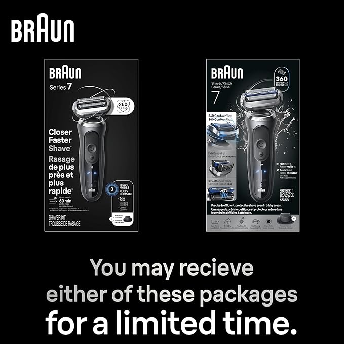 Braun Electric Shaver for Men, Series 7 7120s, Wet & Dry Shave, Turbo & Gentle Shaving Modes, Waterproof Foil Shaver, with Precision Trimmer, Space Grey