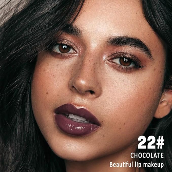 Kaely Longwear No-Budge Lipstick for Women, Highly Pigmented Liquid Lip Color Makeup, Non-Transfer Lip Gloss Stain Waterproof Smudge Proof 24 Hour, Instant Shine, Vegan & Cruelty-Free, 22 CHOCOLATE