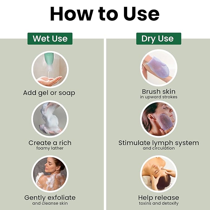 Sea Shampoo Shower Gel 8oz Bundle with Supracor Bath Mitt-Shampoo, Bath Gel & Exfoliating Glove Dead Skin Remover for Body-Exfoliator Glove Honeycomb Face Scrubber Exfoliating Mitt for Body