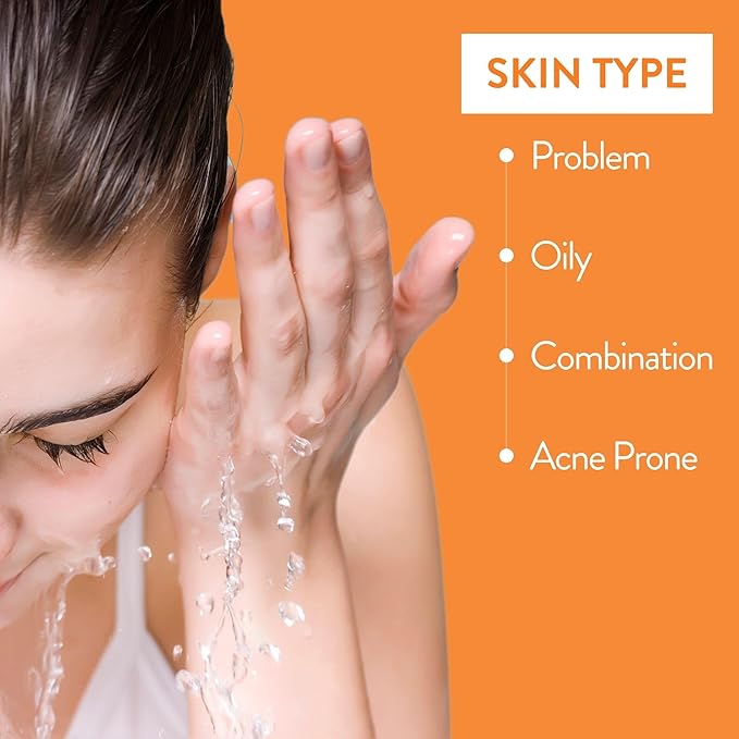 By Nature Vitamin C + Turmeric Gel Cleanser with Hyaluronic Acid – Brightening + Hydrating Face Wash & Makeup Remover for Oily and Acne-Prone Skin, Natural Daily Facial Wash (7oz)