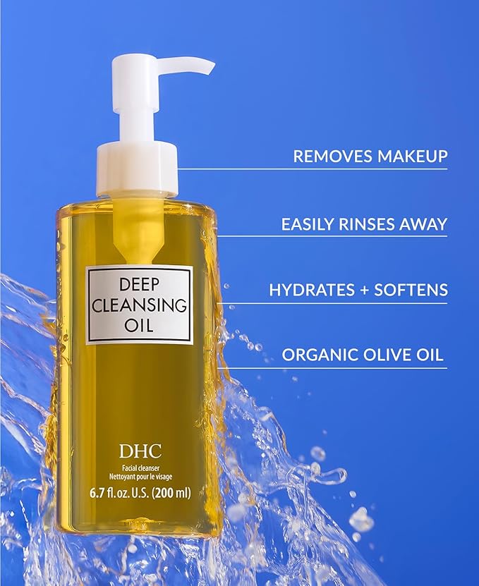 DHC Deep Cleansing Oil and Lip Cream, Facial Cleansing Oil, Makeup Remover, Hydrating, Moisturizing, Soothing, Set, Fragrance and Colorant Free, Ideal for all skin types, 6.7 fl. oz. and 0.05 oz.