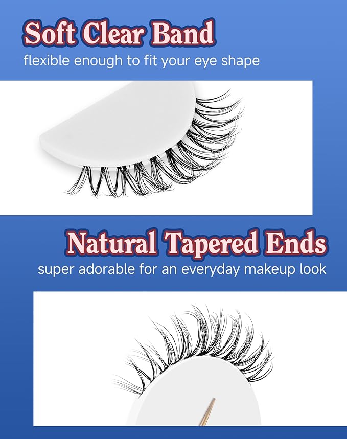 Lashes Wispy Short Eyelashes Natural Look False Eyelashes Strip Eye Lash Soft Lashes Fluffy Pack 7 Pairs Everyday Lash C12