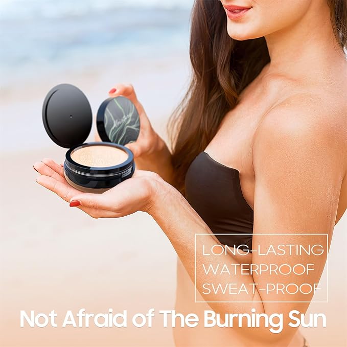 Air Cushion BB Cream Foundation - Mushroom Head CC Cream Concealer Makeup Base Water & Sweat-Proof, Create Flawless and Natural Look for All Skin Types (Nude)