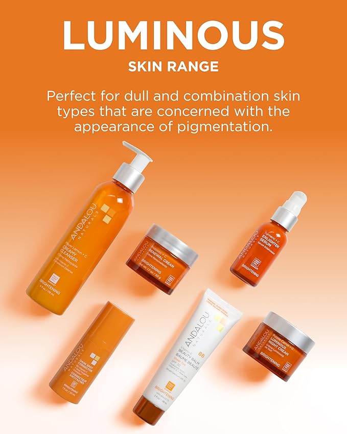 Andalou Naturals Vitamin C BB Beauty Balm Sheer Tint SPF 30 - 2-in-1 BB Cream & Mineral Sunscreen for Face - With Non-Nano Zinc Oxide Skin Protection - 2 fl oz