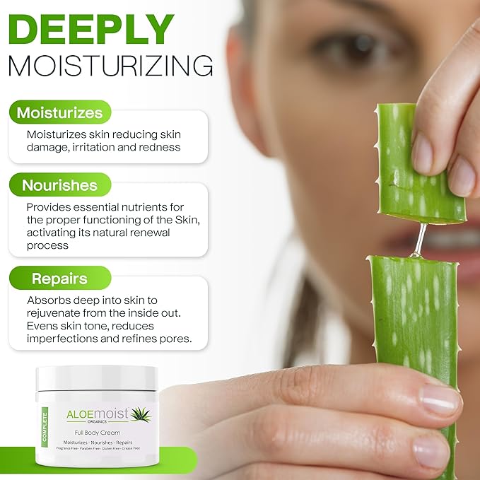 Organic Aloe Vera Lotion - Face & Body Moisturizing Cream with Natural Aloe Vera, Vitamin E Oil, Vitamin C, Retinol Cream, Shea Butter – Anti Aging Face Moisturizer for Women, Dry Skin (8 oz - 2pk)