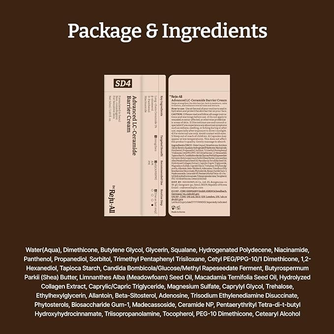 Dr. Reju-All Advanced LC-Ceramide Barrier Cream - Patented Long Chain Ceramide Deep Hydration - Lightweight Korean Face Moisturizer for Strengthening Skin Barrier - 1.69 Fl Oz