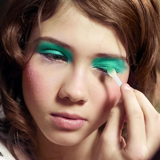 Always Win Glisten & Glitter Makeup Palette 10 Color Eyeshadow Palette & Blush Makeup Novelty Beauty Set, Fold Out Compact with Mirror, Washable, Non-Toxic