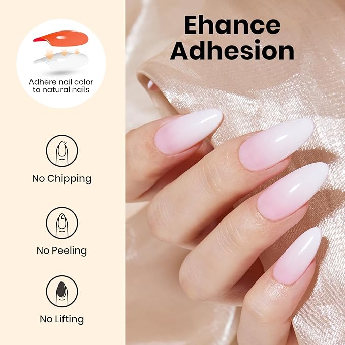 Beetles Gel Polish Gel Base Coat HEMA Free, TPO Free Base Gel Nail Polish 15ml Soak Off LED Nail Lamp Base Coat Upgraded Formula Long-Lasting DIY at Home and Nail Salon