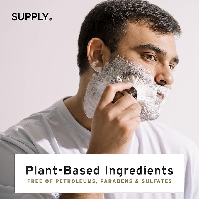 SUPPLY - Ultra Lather Shaving Cream - White Birch & Sage - Lathering, Mens Shaving Cream - Hypoallergenic, Naturally Soothing, Noncomedogenic - Protects Against Razor Burn and Irritation - 3.4 Oz Jar