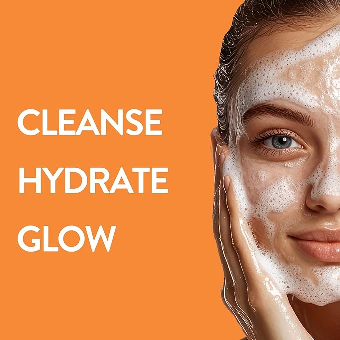 By Nature Vitamin C + Turmeric Gel Cleanser with Hyaluronic Acid – Brightening + Hydrating Face Wash & Makeup Remover for Oily and Acne-Prone Skin, Natural Daily Facial Wash (7oz)