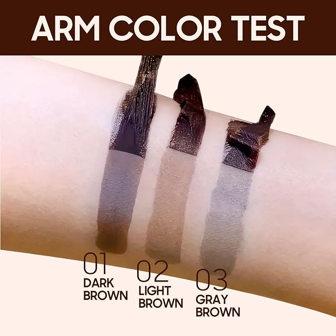 Eyebrow Tint Peel Off - Tattoo Eyebrow Gel Easy Peel Off, Eyebrow Tattoo Peel Off with Eyebrow Stencils Waterproof Tinted Brow Gel 3 Days Duration, Creating Charming Voluminous Brows (Gray Brown)