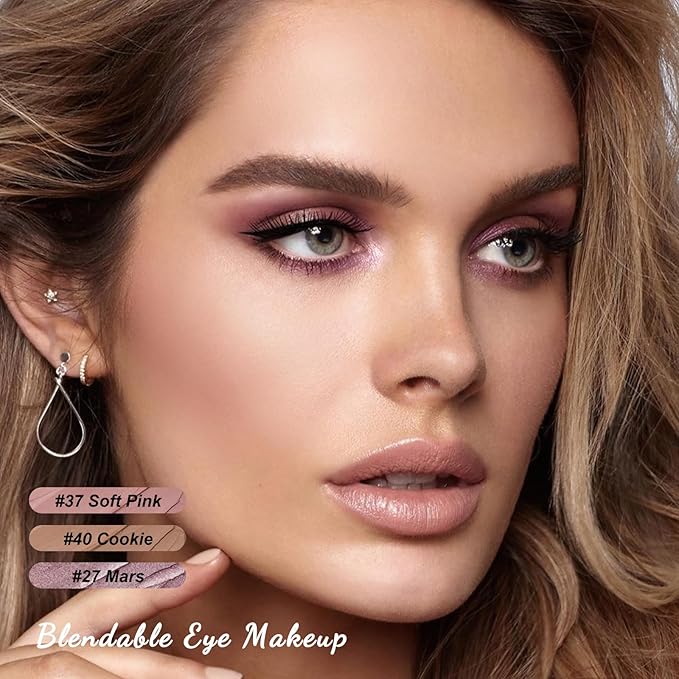 FOCALLURE 3PCS Cream Eyeshadow Stick Sets,Matte and Shimmer Eye Brightener, High Pigmented Crease-proof Pencil,Long Lasting Eye Shadow Highlighter Makeup,Sugar Noir