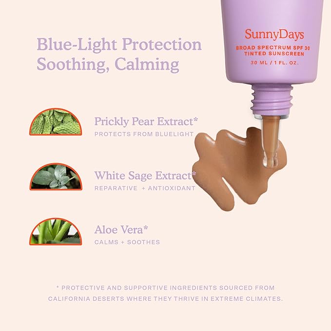 Tower 28 Beauty SunnyDays SPF 30 Tinted Mineral Sunscreen For Sensitive Skin - 2-in-1 Facial Broad Spectrum UVA/UVB Protection + Foundation - Shade 45 SILVER LAKE- Tan with Neutral Undertones, 1 Fl Oz