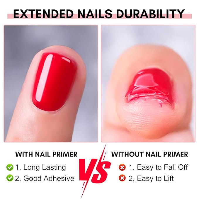 Makartt Nail Primer: No Lift Acid-Free Prep for Acrylic Nails, Gel Polish, and Dipping Powder, Professional Fast Dry Primers for Pedicure Manicure Tools, Salon Home Use 15ML