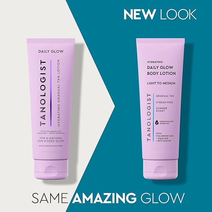 Tanologist Hydrating Daily Glow Body Lotion- Light/Medium, Buildable & Transfer-Proof Gradual Self Tanner, Summer Fragrance, Natural Not Orange, Lasts 7 Days, Vegan Clean Formula, 8.45 fl oz